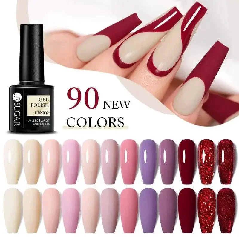 Glitter Gel Nail Polish Set With No Wipe Top Coat Collection