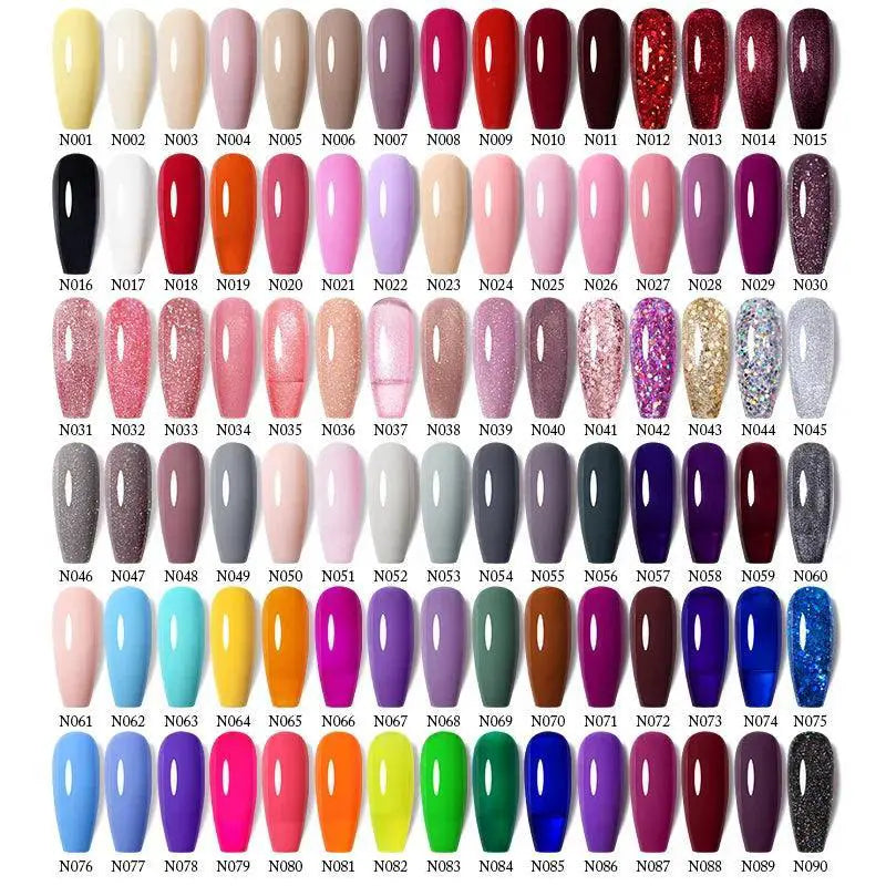 Glitter Gel Nail Polish Set With No Wipe Top Coat Collection