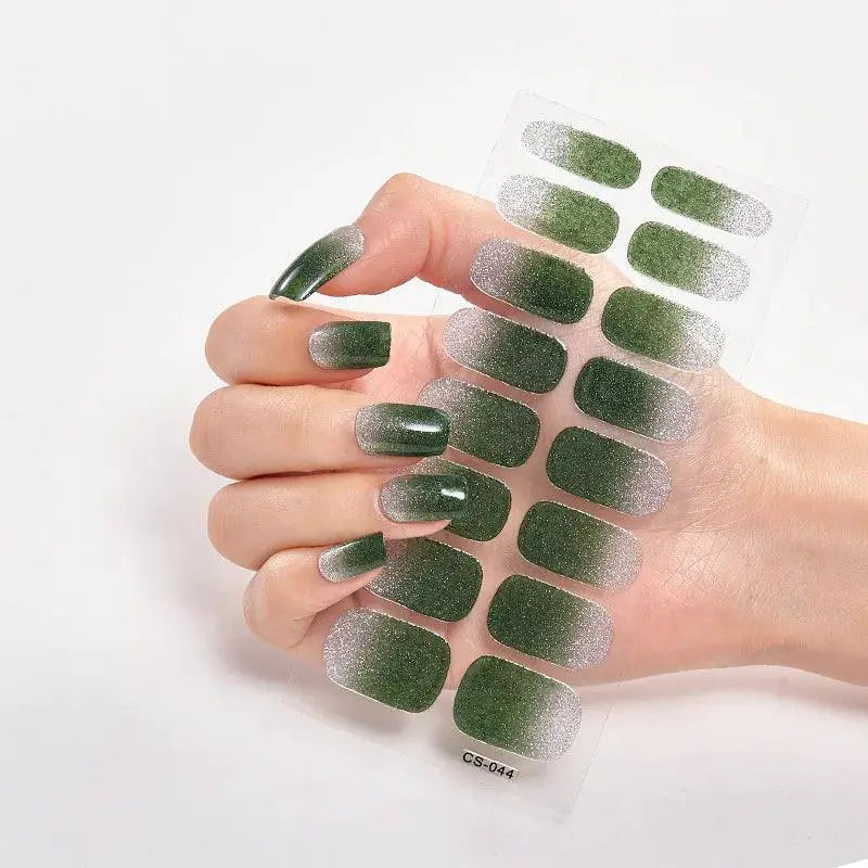 Glitter Gradient Nail Stickers Waterproof Easy High Quality