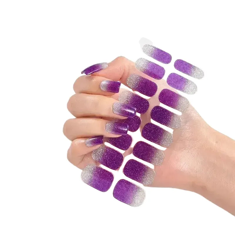 Glitter Gradient Nail Stickers Waterproof Easy — product view 1