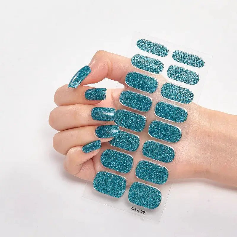 Glitter Gradient Nail Stickers Waterproof Easy High Quality