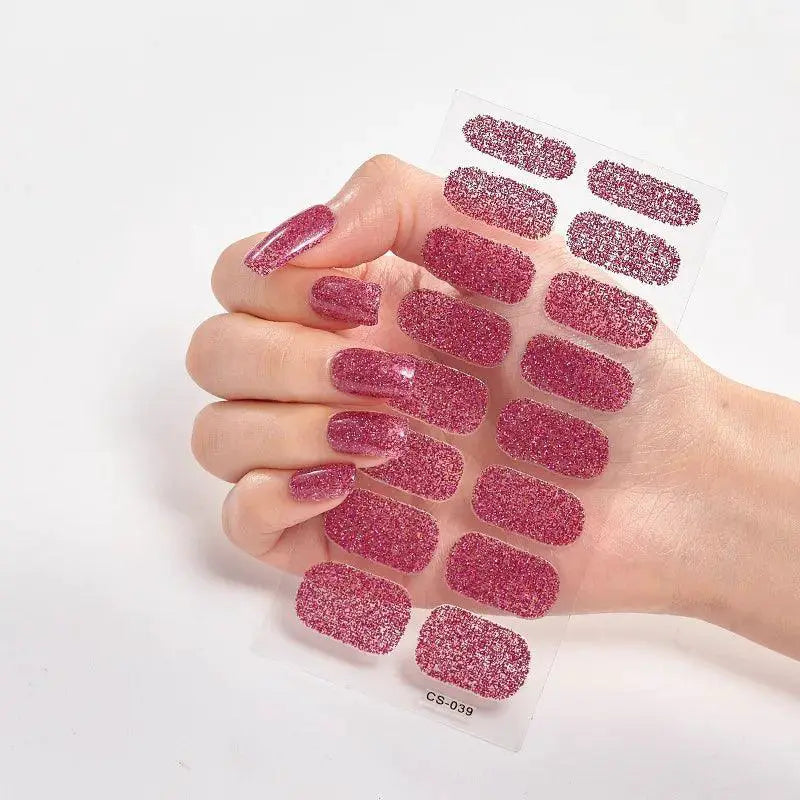 Glitter Gradient Nail Stickers Waterproof Easy High Quality