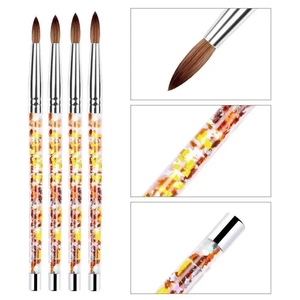 Glitter Infused Nail Art Brush Set With Quicksand 7 Pieces