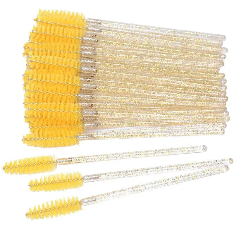 Glittery Pink and White Mascara Wands Luxury Crystal Brushes
