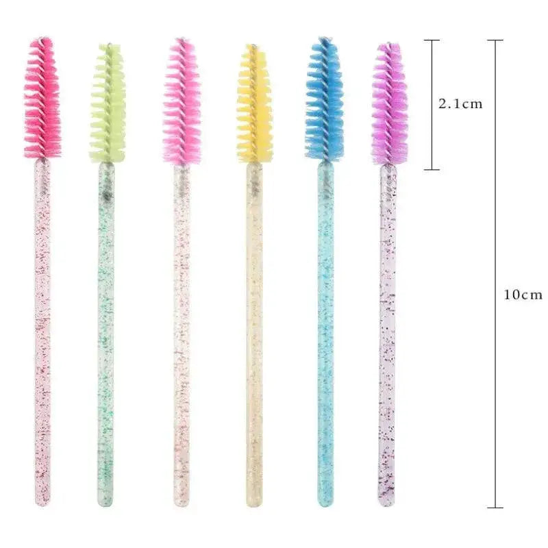 Glittery Pink and White Mascara Wands Luxury Crystal Brushes