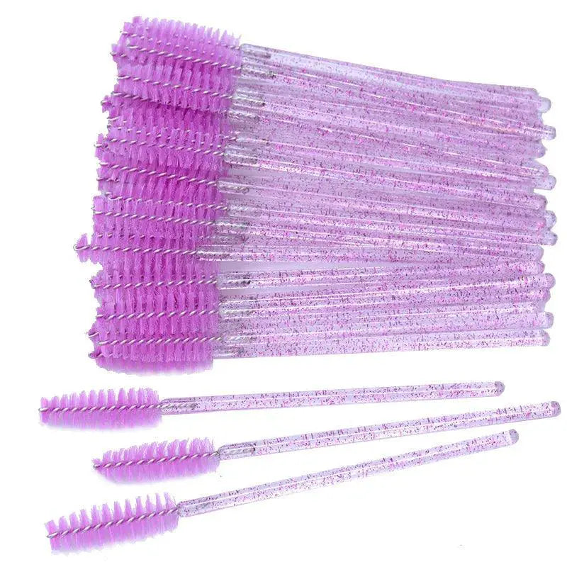 Glittery Pink and White Mascara Wands Luxury Crystal Brushes