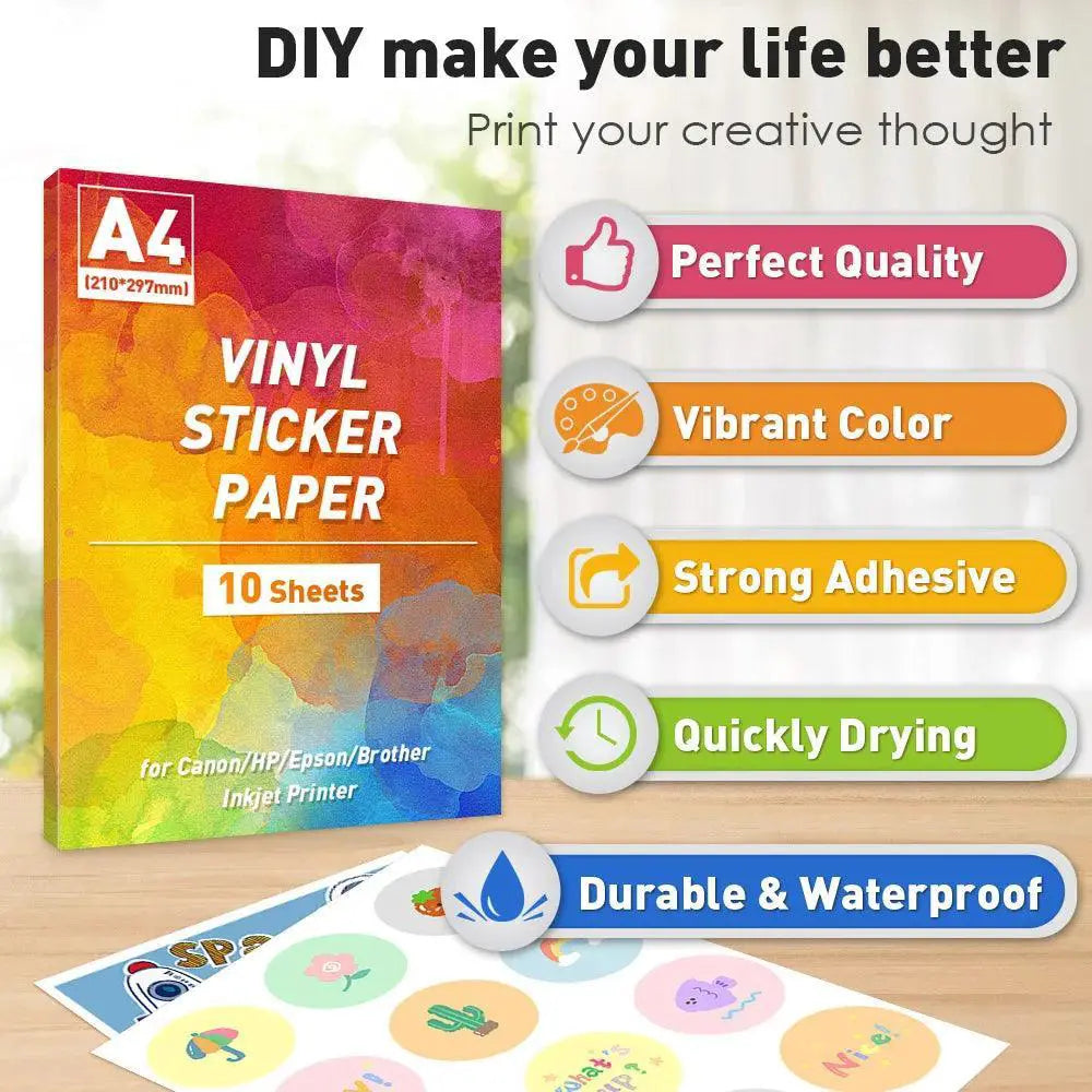 Glossy Label Sticker Paper Premium A4 Inkjet Printable