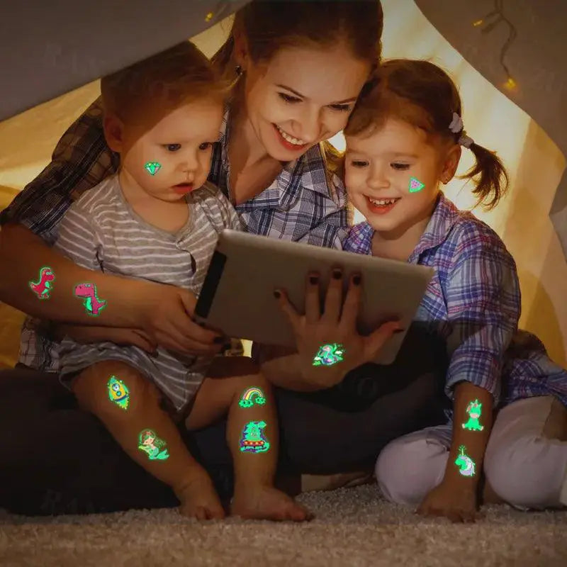 Glow In The Dark Kids Fantasy Tattoo Set Enchanting Skin Art