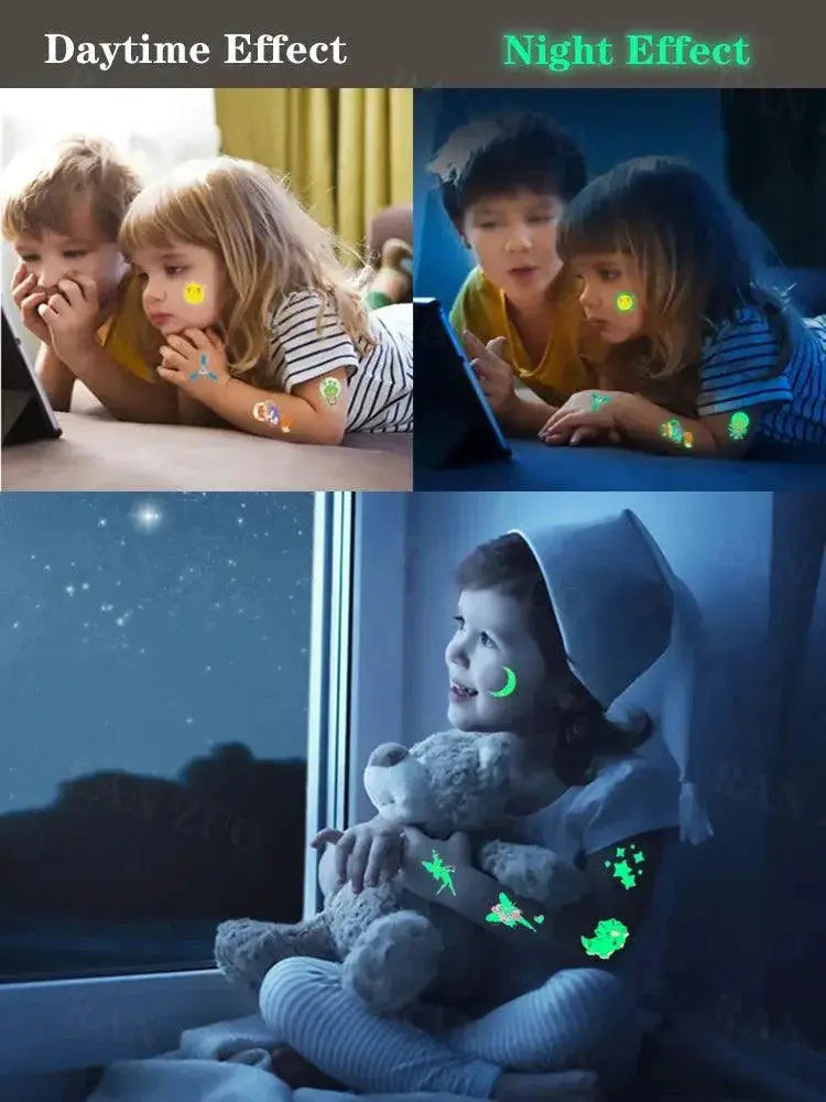 Glow In The Dark Kids Fantasy Tattoo Set Enchanting Skin Art
