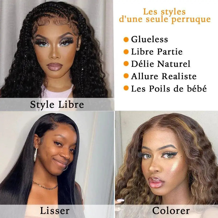 Glueless 13x4 Water Wave Lace Front Human Hair Wig for Women