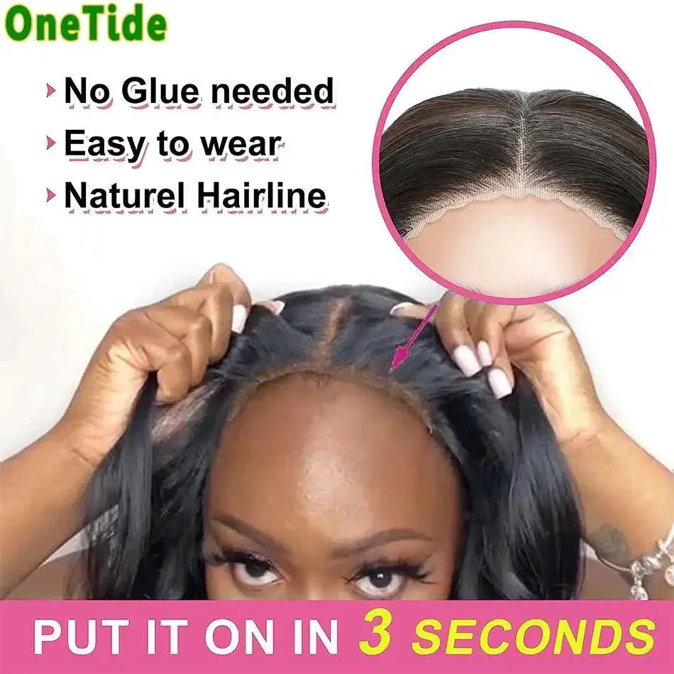 Glueless 4x4 Lace Front Hair Wig Curly For Women 250 Density