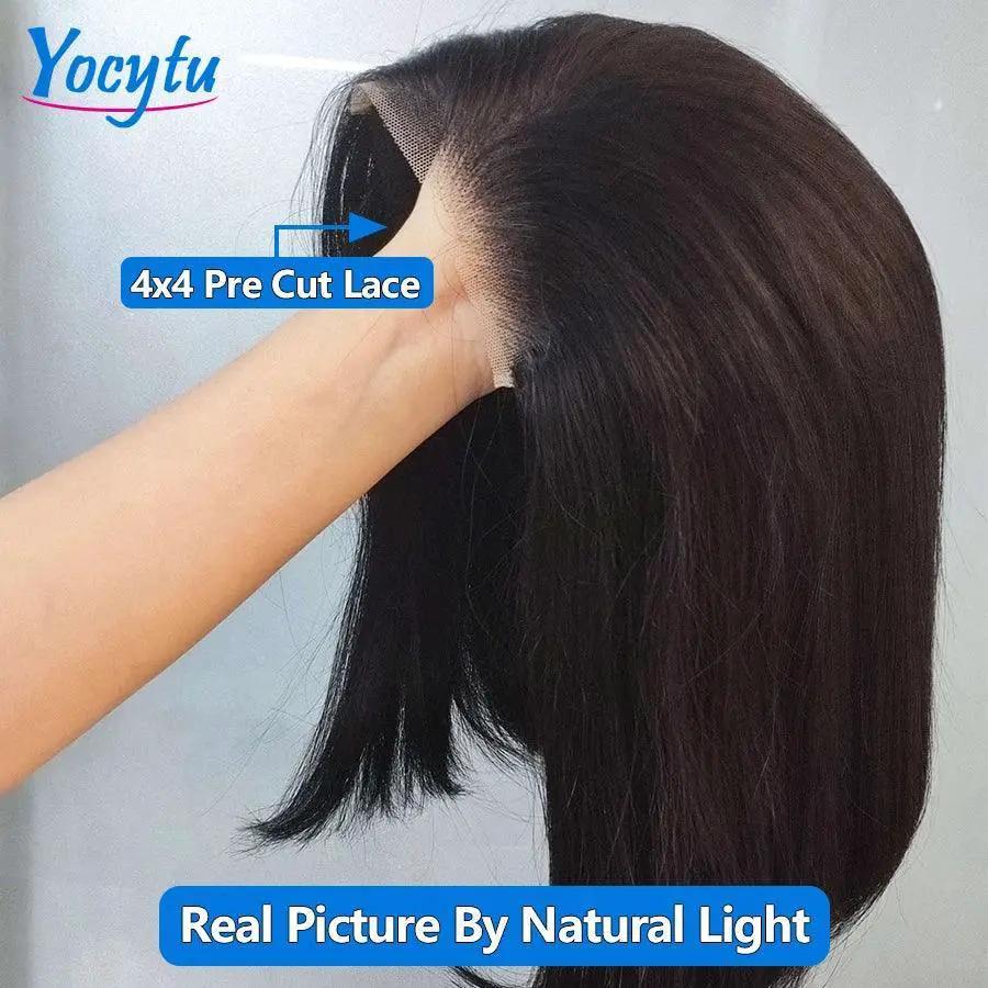 Glueless Brazilian Human Hair Bob Wig Effortless Lace Front