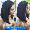 Glueless Brazilian Human Hair Bob Wig Effortless Lace Front