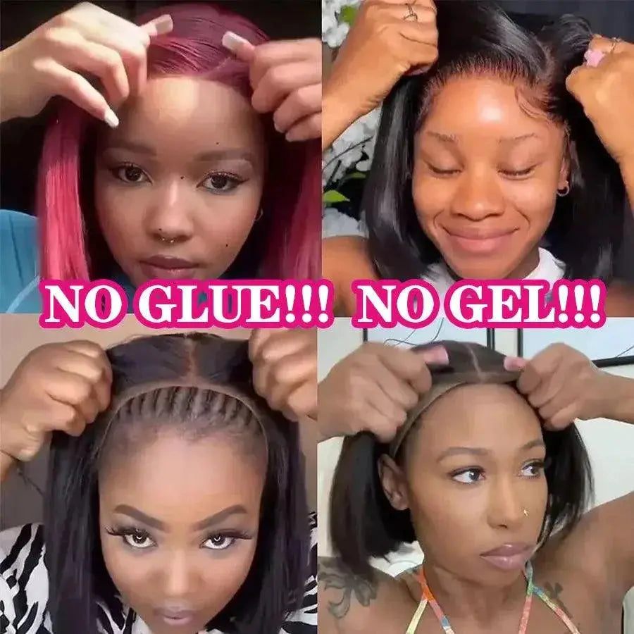 Glueless Brazilian Bob Wig with Transparent Lace Closure