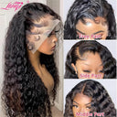 Glueless Deep Wave Lace Front Wig Natural Remy Hair 250 Density