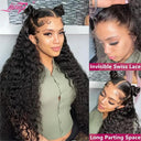 Glueless Deep Wave Lace Front Wig Natural Remy Hair 250 Density