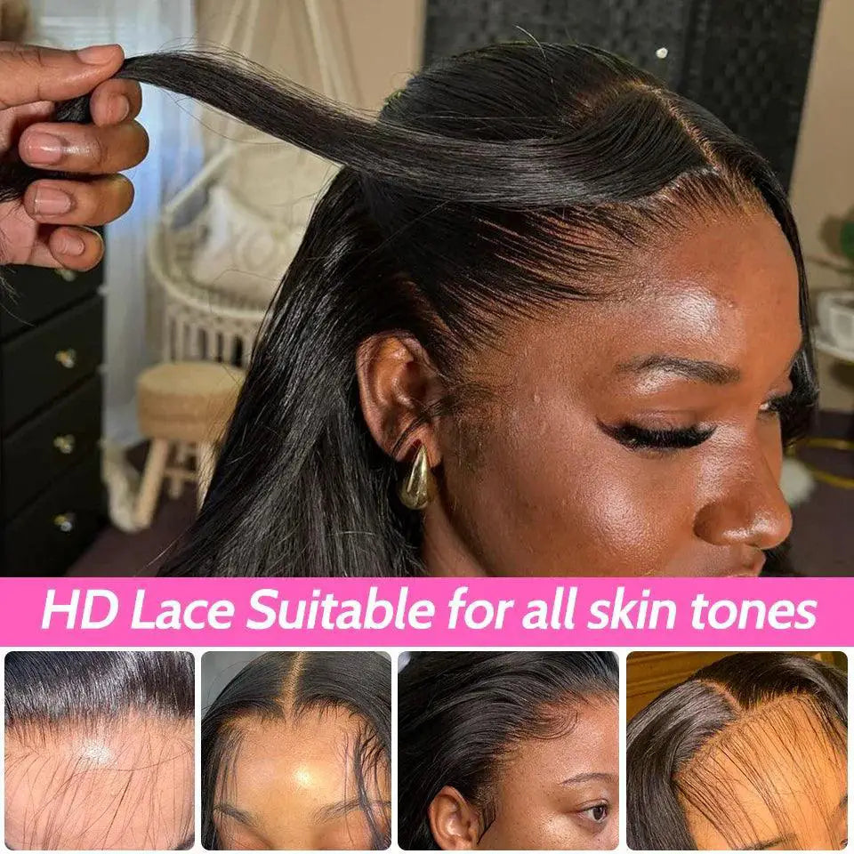 Glueless Human Hair Wig 6X4 HD Lace Front Straight