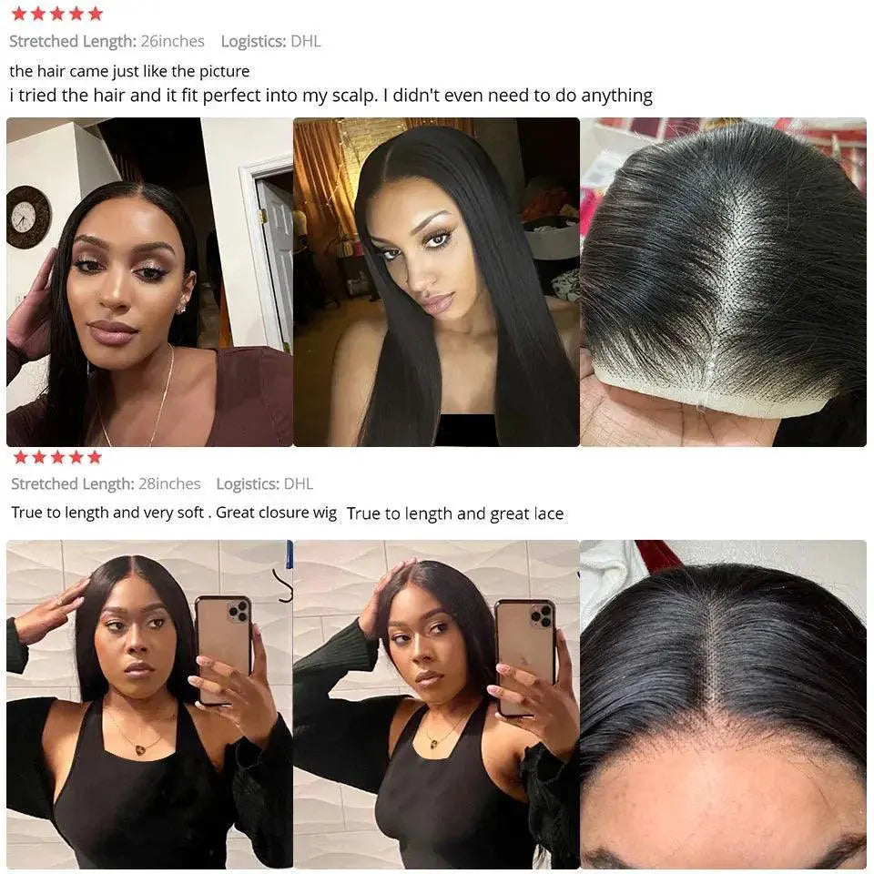 Glueless Human Hair Wig 6X4 HD Lace Front Straight