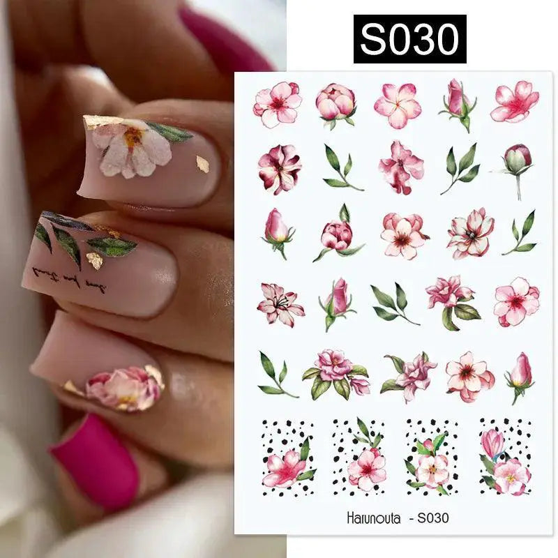 Gold Heart Leopard Print Nail Stickers For Glamorous Art