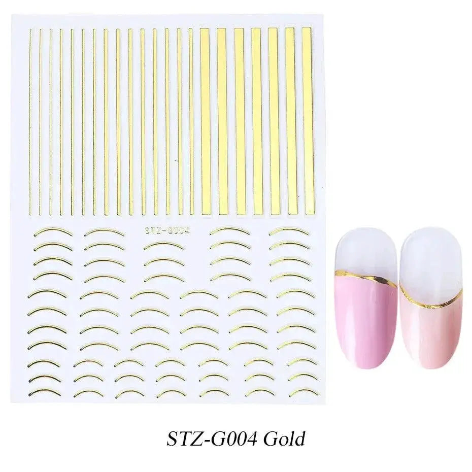 Nail Art Stickers for Chic Manicures — STZ-G003 Gold