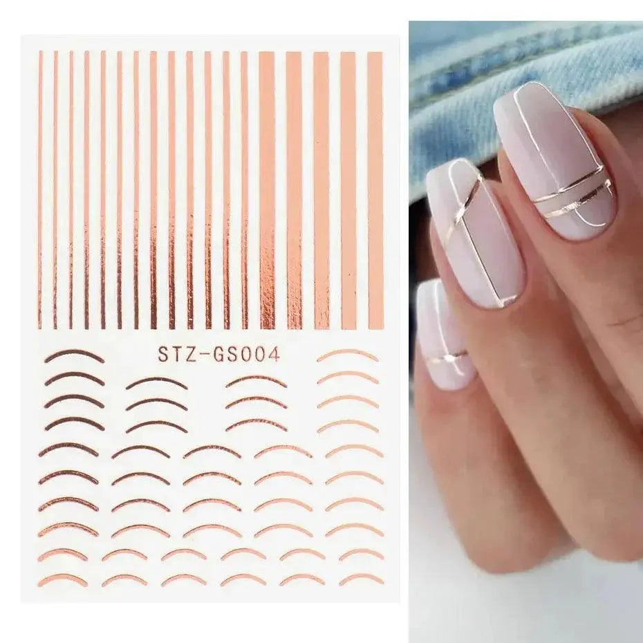 Nail Art Stickers for Chic Manicures — STZ-G002 Gold