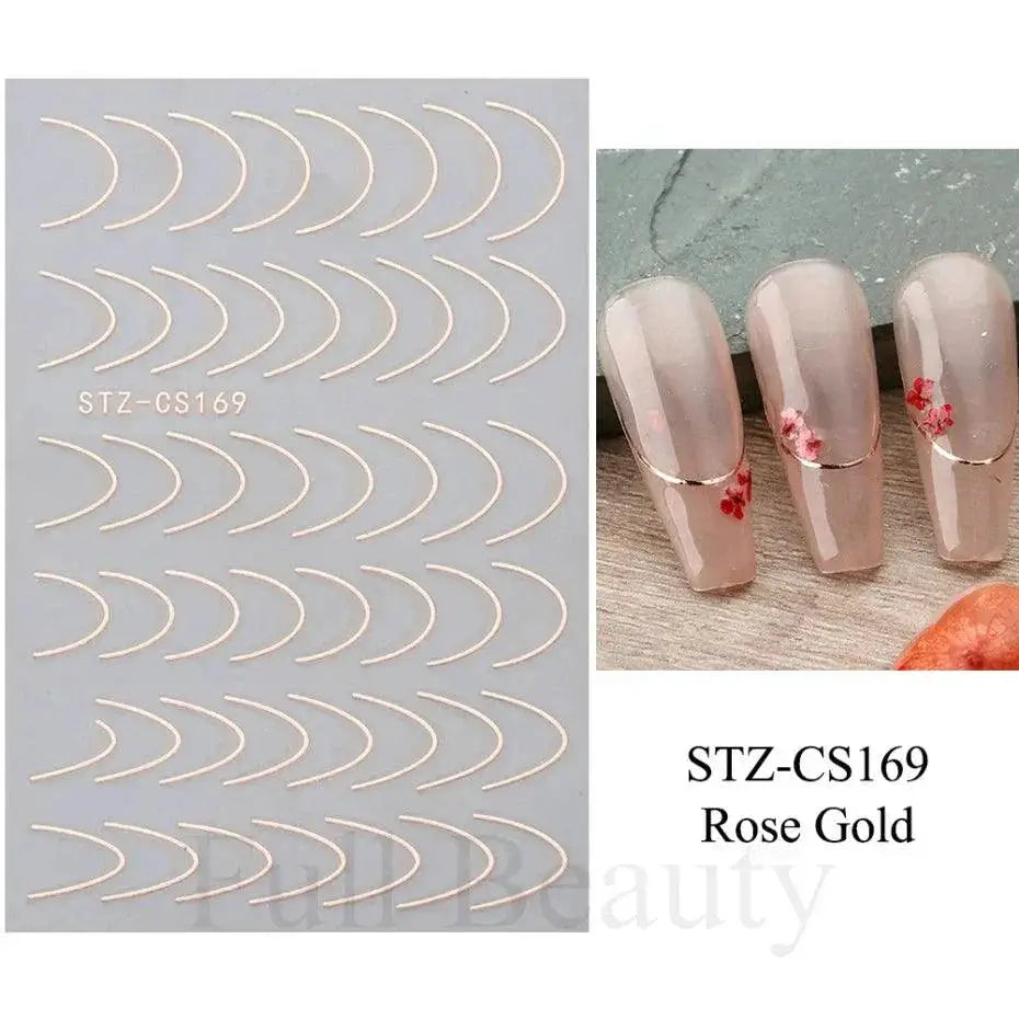 Gold Rose 3D Nail Art Stickers for Chic Manicures Decor