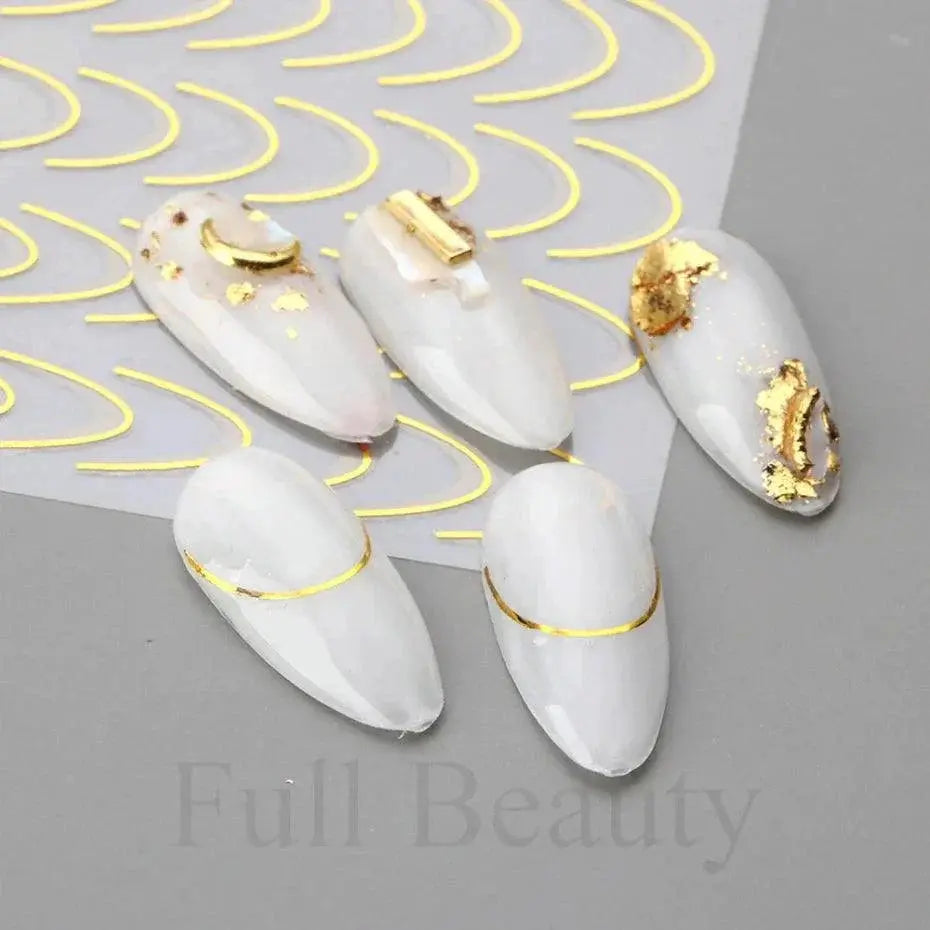 Gold Rose 3D Nail Art Stickers for Chic Manicures Decor