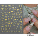 Golden Glam French Nail Art Stickers Chic Geometric Designs