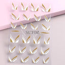 Golden Glam French Nail Art Stickers Chic Geometric Designs