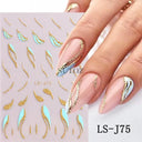 Golden Glam French Nail Art Stickers Chic Geometric Designs