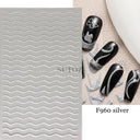 Golden Glam French Nail Art Stickers Chic Geometric Designs