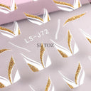 Golden Glam French Nail Art Stickers Chic Geometric Designs