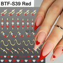 Golden Glam French Nail Art Stickers Chic Geometric Designs