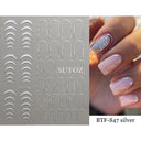 Golden Glam French Nail Art Stickers Chic Geometric Designs