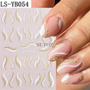 Golden Glam French Nail Art Stickers Chic Geometric Designs