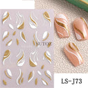 Golden Glam French Nail Art Stickers Chic Geometric Designs