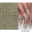 Golden Glam French Nail Art Stickers Chic Geometric Designs
