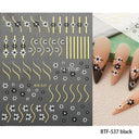 Golden Glam French Nail Art Stickers Chic Geometric Designs