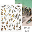 Golden Glam French Nail Art Stickers Chic Geometric Designs