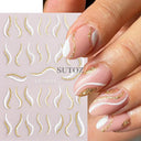 Golden Glam French Nail Art Stickers Chic Geometric Designs