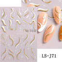Golden Glam French Nail Art Stickers Chic Geometric Designs