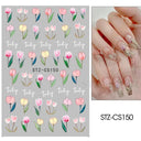 Golden Love Heart Nail Sticker Set for DIY Holographic Art