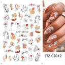 Golden Love Heart Nail Sticker Set for DIY Holographic Art