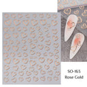 Golden Love Heart Nail Sticker Set for DIY Holographic Art