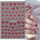 Golden Love Heart Nail Sticker Set for DIY Holographic Art