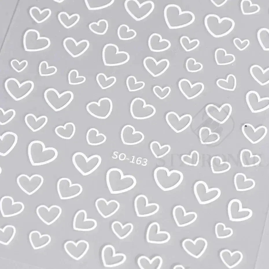 Golden Love Heart Nail Sticker Set for 3D Holographic Art
