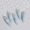 Golden Love Heart Nail Sticker Set for DIY Holographic Art