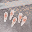 Golden Love Heart Nail Sticker Set for DIY Holographic Art