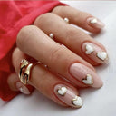 Golden Love Heart Nail Sticker Set for DIY Holographic Art