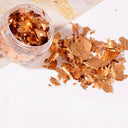 Golden Metallic Nail Art Foil Flakes Kit for DIY Nails